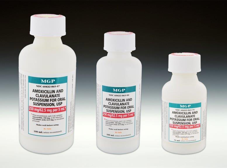 Amoxicillin and Clavulanate Potassium for Oral Suspension 250/62.5mg per 5mL